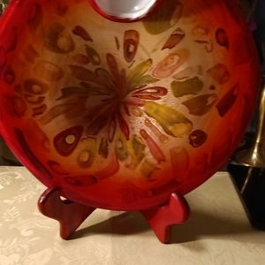 Vibrant Red and Orange Decorative Bowl